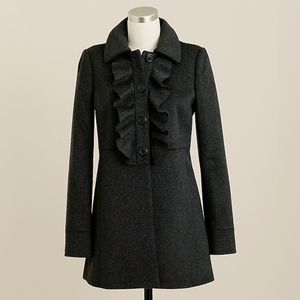 J.Crew Women's Ruffle Wool Coat (Sz 12) LAST CALL